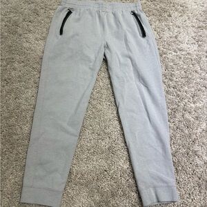 Old Navy Men's Light Gray Joggers with Black Accents